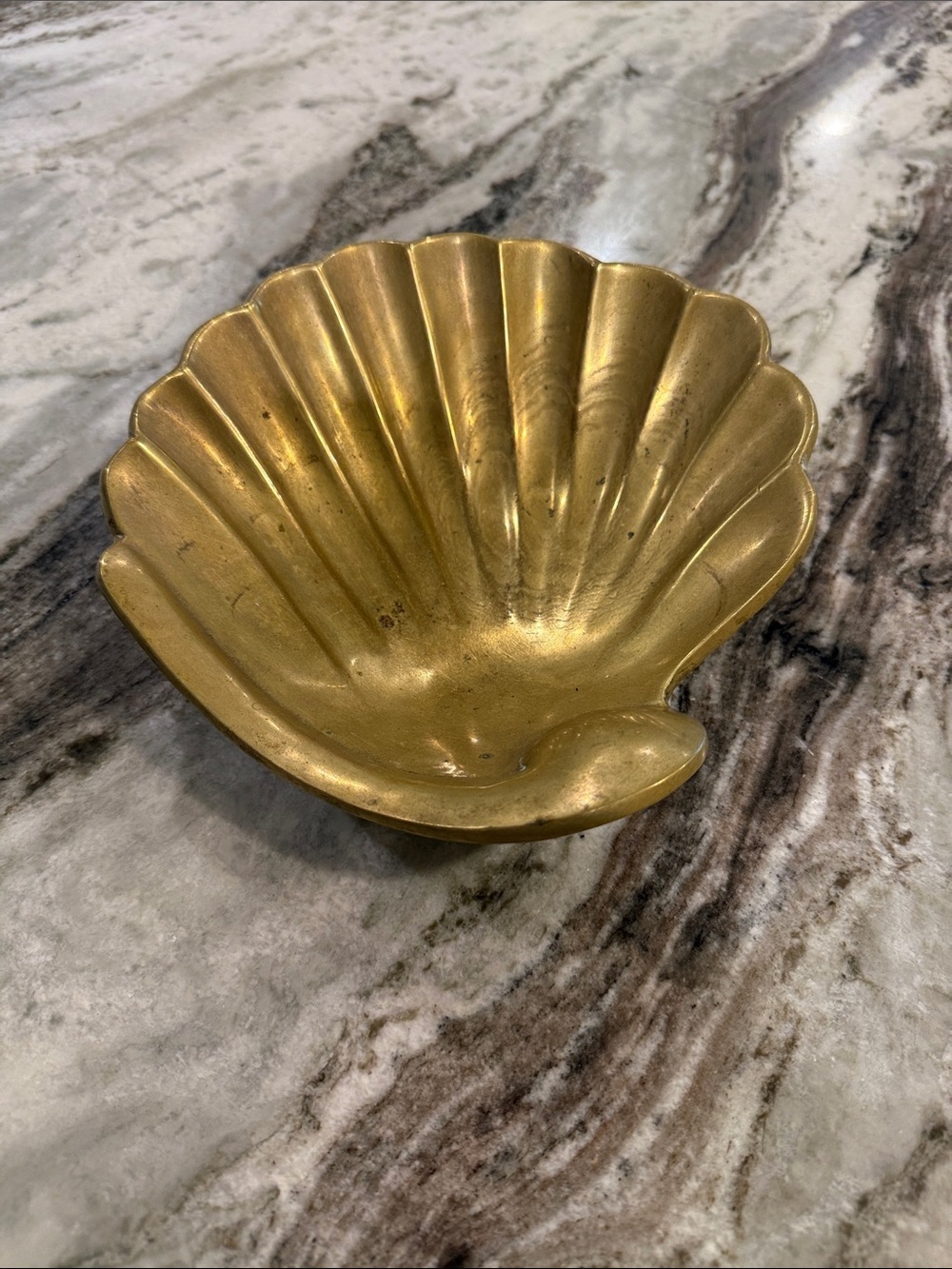 Decorative Shell Trinket Dish in Gold Finish